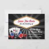 Bewaar de datum Las Vegas Casino Kaarten Dice (Voorkant)