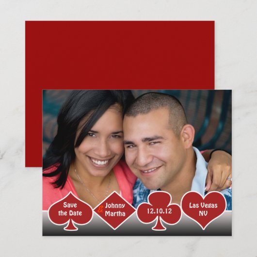 Bewaar de datum (Las Vegas) Fotoaankondiging Kaart (Voorkant / Achterkant)