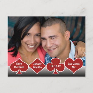 Bewaar de datum (Las Vegas) Fotoaankondiging Kaart