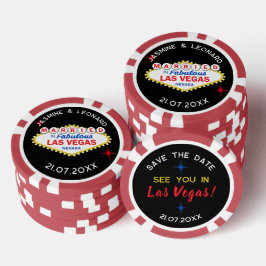 Bewaar de datum Las Vegas huwelijksgunst Poker Chips