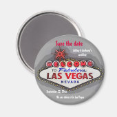 Bewaar de datum Las Vegas Silver Grey Magneet (Voorkant / Achterkant)