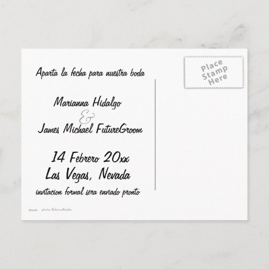 Bewaar de datum Las Vegas Spaans Aankondigingskaart (Achterkant)