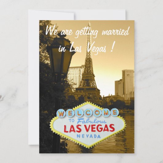 Bewaar de datum Las Vegas trouw aankondiging (Voorkant)