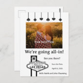Bewaar de datum Las Vegas Wedding Briefkaart (Voorkant / Achterkant)