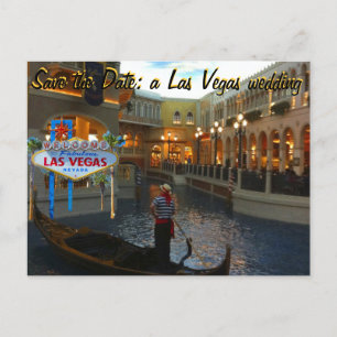 Bewaar de datum Las Vegas Wedding Invite Aankondigingskaart