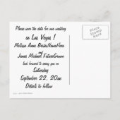 Bewaar de datum Las Vegas Wedding Invite Aankondigingskaart (Achterkant)