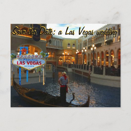 Bewaar de datum Las Vegas Wedding Invite Aankondigingskaart (Voorkant)
