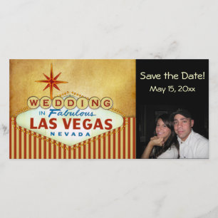 Bewaar de datum Las Vegas Wedding Photocard Save The Date