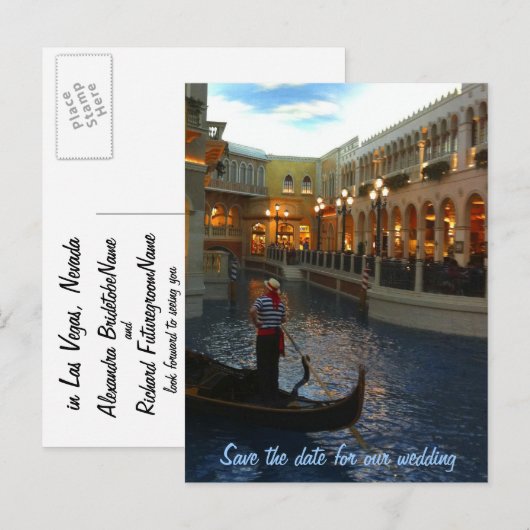 Bewaar de datum Las Vegas Wedding Plans Aankondigingskaart (Voorkant / Achterkant)