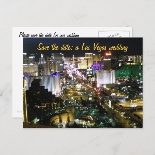Bewaar de datum Las Vegas Wedding Plans Aankondigingskaart (Voorkant / Achterkant)