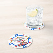 Bewaar de datum Las Vegas Wedding Poker Chip Ronde Kartonnen Onderzetter (Insitu)