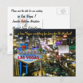 Bewaar de datum Las Vegas Weddings  Pink Aankondigingskaart (Voorkant / Achterkant)