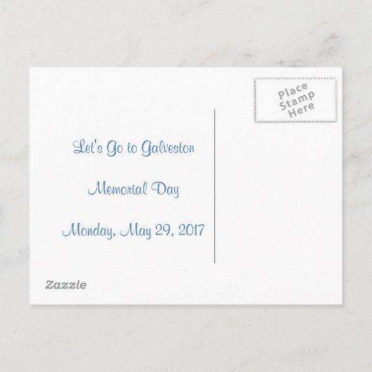 Bewaar de datum - Laten we naar Galveston Briefkaa Aankondigingskaart (Achterkant)