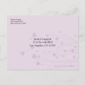 Bewaar de datum Lavender Hearts Photo Briefkaart (Achterkant)