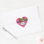BEWAAR DE DATUM Leuk Retro Strip Pop Art Hart Sticker (Envelop)