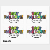 BEWAAR DE DATUM Leuk Retro Strip Pop Art Rechthoekige Sticker (Vel)