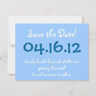 Bewaar de datum lichtblauw save the date
