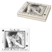 Bewaar de datum liefde zonnebloemen en uw foto rubberstempel (Gestempeld)