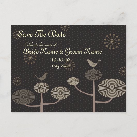 Bewaar de datum Love Bird Invitation Briefkaart (Voorkant)
