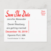 Bewaar de datum Lovebirds & Hearts Tan Briefkaart (Achterkant)