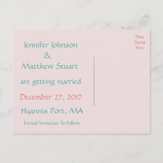 Bewaar de datum Lovebirds Wedding Briefkaart (Achterkant)