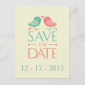 Bewaar de datum Lovebirds Wedding Briefkaart (Voorkant)