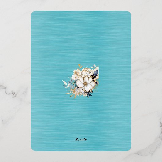 Bewaar de datum maart 2026 Trouwdag Folie Uitnodiging (Achterkant)