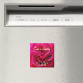 Bewaar de datum magneten Trouw Roze Roos Favoren (Insitu (Vaatwasser))