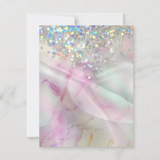 Bewaar de datum Marmeren AlcoholInk Holografische  (Achterkant)