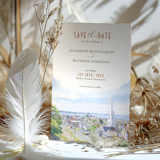 Bewaar de datum Martha's Vineyard, Massachusetts Kaart