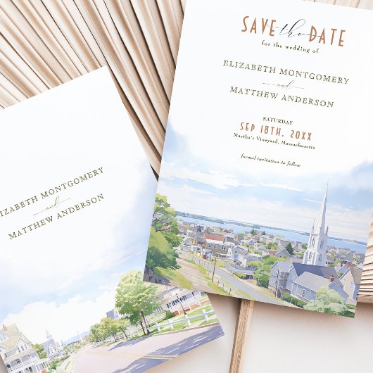 Bewaar de datum Martha's Vineyard, Massachusetts Kaart