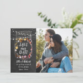 Bewaar de datum Mason Jar Slingers Boho Foto Save The Date (Staand voorkant)