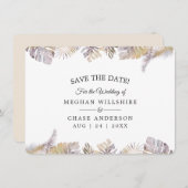 Bewaar de datum Mauve Gold Waterverf Tropical Leav (Voorkant / Achterkant)