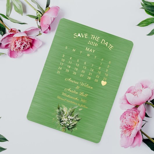 Bewaar de datum mei 2026 Trouwdag Folie Uitnodiging