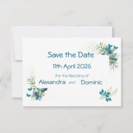 Bewaar de datum met bloemen- en vlindermotief save the date