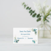 Bewaar de datum met bloemen- en vlindermotief visitekaartje (Staand voorkant)