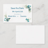 Bewaar de datum met bloemen- en vlindermotief visitekaartje (Voorkant / Achterkant)