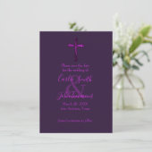 Bewaar de datum met Cross Paarse Monochrome Foto Save The Date (Staand voorkant)