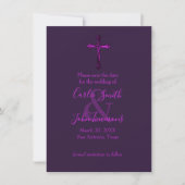 Bewaar de datum met Cross Paarse Monochrome Foto Save The Date (Voorkant)