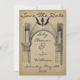 Bewaar de datum middeleeuwse renaissance faux perk save the date