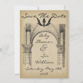 Bewaar de datum middeleeuwse renaissance namaak pe save the date (Voorkant)