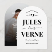 Bewaar de datum Minimal Wedding White Floral Kaart (Voorkant / Achterkant)