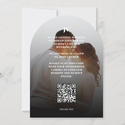 Bewaar de datum Minimal Wedding White Floral Kaart (Achterkant)