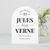 Bewaar de datum Minimal Wedding White Floral Kaart (Staand voorkant)