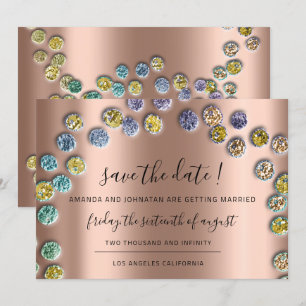 Bewaar de datum minimalisme goud groene roos save the date