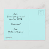 Bewaar de datum Minimalist Aqua Blauwe Bellen Briefkaart (Achterkant)