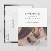 Bewaar de datum, minimalistisch aankondigingskaart (Voorkant / Achterkant)