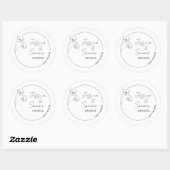 Bewaar de datum Minimalistische Poppy Warm Wedding Ronde Sticker (Vel)