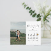 Bewaar de datum Modern Calendar Gold Heart Juli 20 Briefkaart (Staand voorkant)