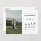 Bewaar de datum Modern Calendar Gold Heart Juli 20 Briefkaart (Voorkant / Achterkant)